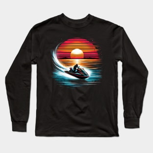 Wave Rider Jetski Design Long Sleeve T-Shirt